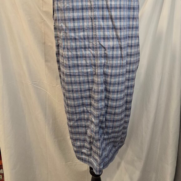 Vintage North Crest Dress Blue Plaid Size XL Button-up Pockets 90's Sleeveless - Picture 8 of 8